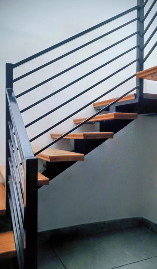 Custom iron railings and stair structures Texas
