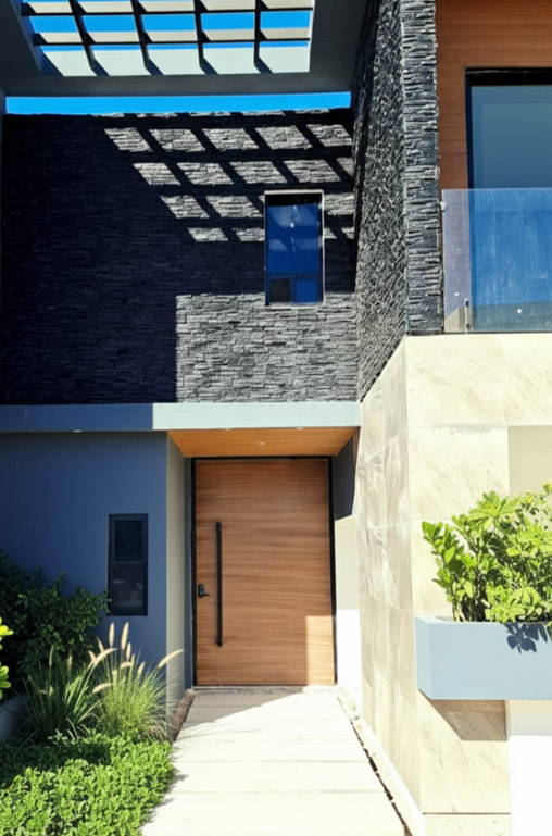 Architectural steel and glass wall large arched window Texas